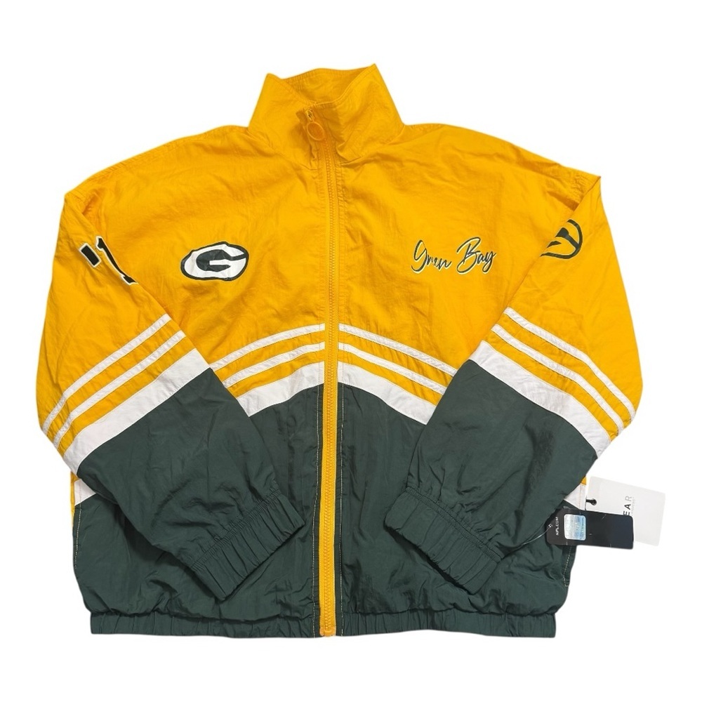 Green Bay Packers WEAR by Erin Andrews Vintage Throwback Windbreaker - Picture 2 of 6